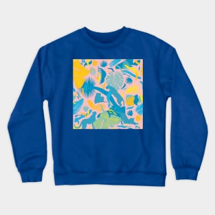 Surreal Wildlife / Pink, Blue, Yellow Crewneck Sweatshirt